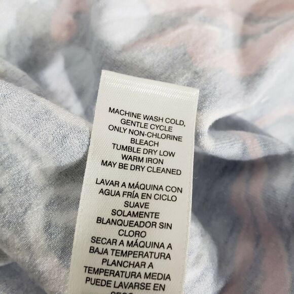 Chico's Womens Top Size 0 Small Tunic Boheme Scrolls Asymmetrical V Neck 3/4 Slv - Picture 10 of 10